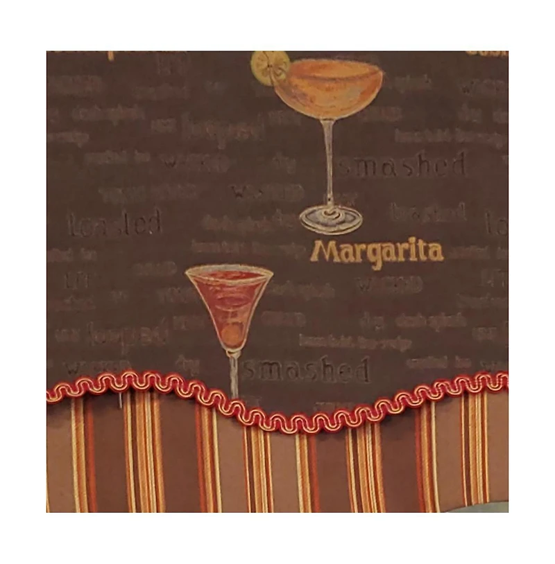 Rlf Home Martini Glory 3" Rod Pocket Lining Luxurious and Elegant Window Treatment Valance 50" x 16" Oakwood