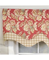 Rlf Home 3" Rod Pocket High Quality Fabric Basili D-Regal Valance for Windows 50" x 17" Red