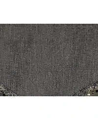 Rlf Home 3" Rod Pocket High Quality Fabric Jasper Cornice Valance with Tassel Trim for Windows 50" x 17" Charcoal