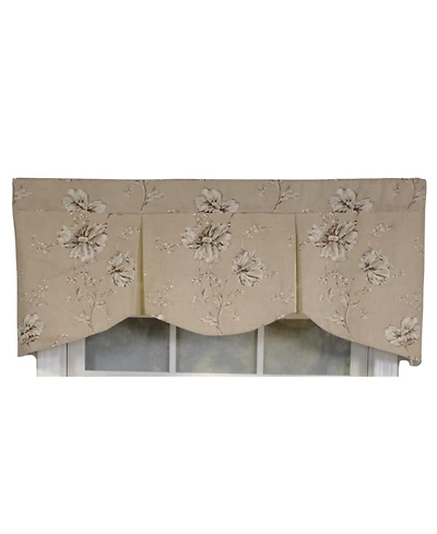 Rlf Home 3" Rod Pocket High Quality Fabric Desert Flower Mandy Valance for Windows 50" x 17" Camel