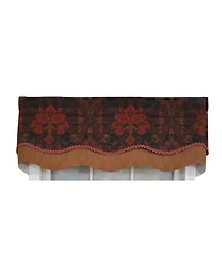 Rlf Home 3" Rod Pocket High Quality Fabric Espadas Glory Valance for Windows 50" x 16" Burgundy