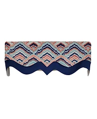 Rlf Home 3" Rod Pocket High Quality Fabric Frequency D-Regal Valance for Windows 50" x 17" Navy