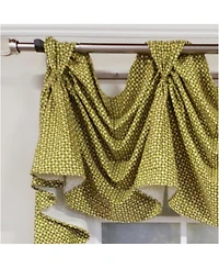 Rlf Home 4" Top Tab High Quality Fabric Trellis 3-Scoop Victory Swag for Windows 54" x 25" Sage