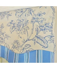 Rlf Home 100% Cotton Ashington Glory Fully lined Windows Rod Pocket Valance 50" x 16" Blue