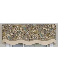 Rlf Home 100% Cotton Edenbridge Glory Fully lined Windows Rod Pocket Valance 50" x 16" Gray