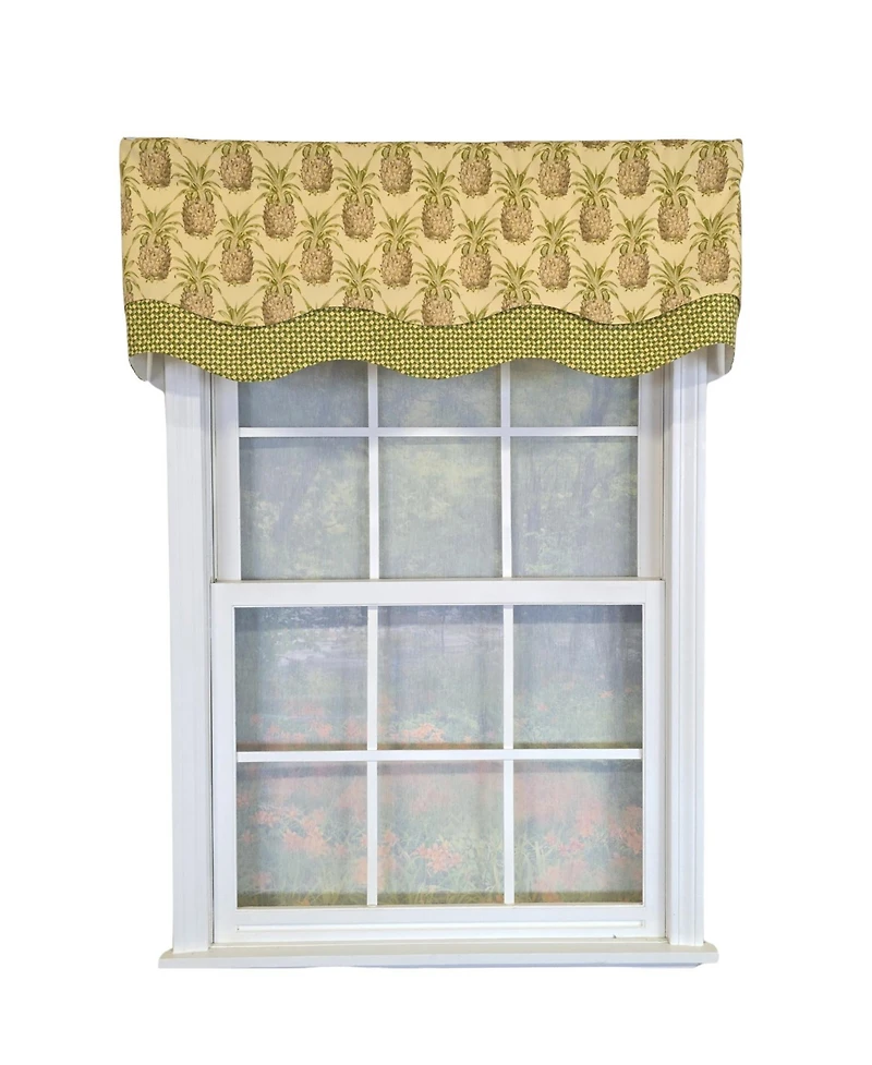 Rlf Home 100% Cotton Kingston Glory Fully lined Windows Rod Pocket Valance 50" x 16" Yellow