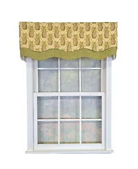 Rlf Home 100% Cotton Kingston Glory Fully lined Windows Rod Pocket Valance 50" x 16" Yellow