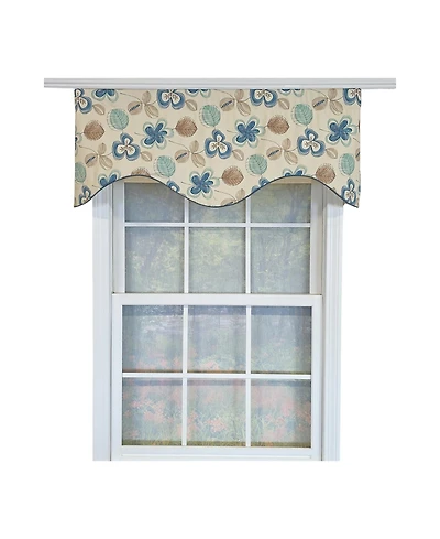Rlf Home 100% Cotton Jolly Cornice Fully lined Windows Rod Pocket Valance 50" x 17" Cream