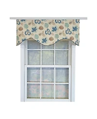 Rlf Home 100% Cotton Jolly Cornice Fully lined Windows Rod Pocket Valance 50" x 17" Cream