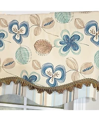 Rlf Home 100% Cotton Jolly Glory Fully lined Windows Rod Pocket Valance 50" x 16" Cream