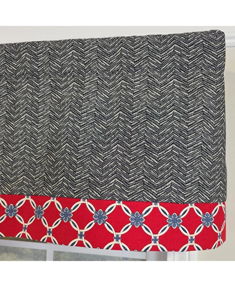 Rlf Home 100% Cotton Brazil Banded Fully lined Windows Rod Pocket Valance 50" x 16" Red