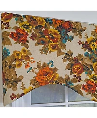 Rlf Home 100% Cotton Bountiful Cornice Fully lined Windows Rod Pocket Valance 50" x 17" Multi