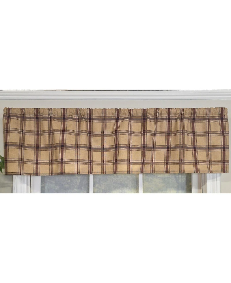 Rlf Home 100% Cotton Clambake Plaid Tailored Unlined Windows Rod Pocket Valance 51" x 12" Grape