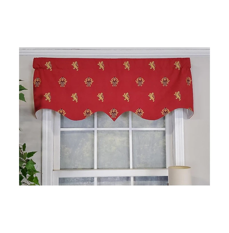 Rlf Home Modern Design Classic Medieval Regal Valance 50" x 17" Vermillion Red