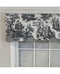 Rlf Home 3" Rod Pocket High Quality Fabric Glory Days Petticoat Valance for Windows 50" x 15" Black
