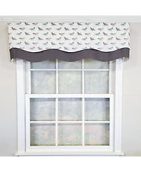 Rlf Home 100% Cotton Avain Glory Fully lined Windows Rod Pocket Valance 50" x 16" Gray