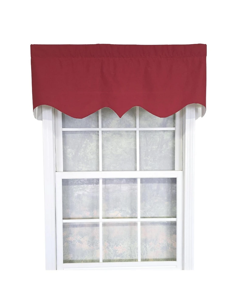 Rlf Home 100% Cotton Twill Regal Fully lined Windows Rod Pocket Valance 50" x 17" Red