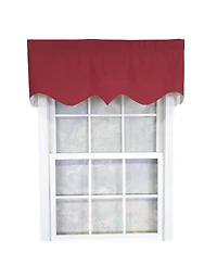 Rlf Home 100% Cotton Twill Regal Fully lined Windows Rod Pocket Valance 50" x 17" Red