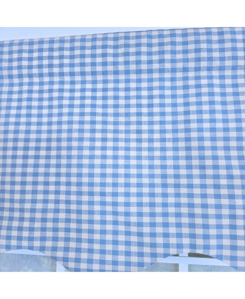 Rlf Home 100% Cotton Gingham Regal With Poly/Cotton Ivory lining Rod Pocket Valance 50" x 17" Blue