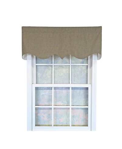 Rlf Home 100% Cotton Pin Check Regal Fully lined Windows Rod Pocket Valance 50" x 17" Black