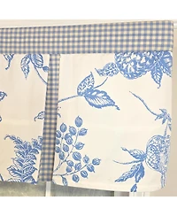 Rlf Home 100% Cotton Natalia Pleated Unlined Windows Rod Pocket Valance 50" x 17" Blue