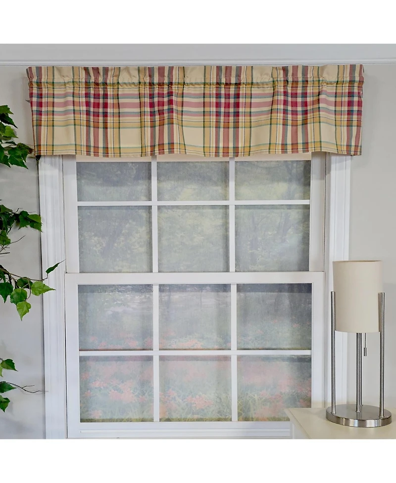Rlf Home 100% Polyester Syon Park Tailored Unlined Windows Rod Pocket Valance 51" x 12" Amber