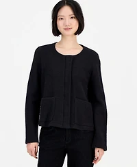 Eileen Fisher Women's Round Neck Cotton Jacket