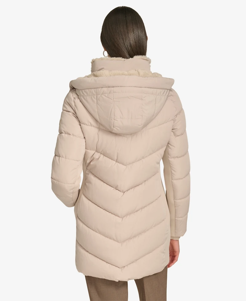 Calvin Klein Women's Lined Hooded Puffer Coat