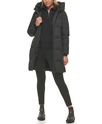 Calvin Klein Women's Stand Collar Hooded Puffer Coat