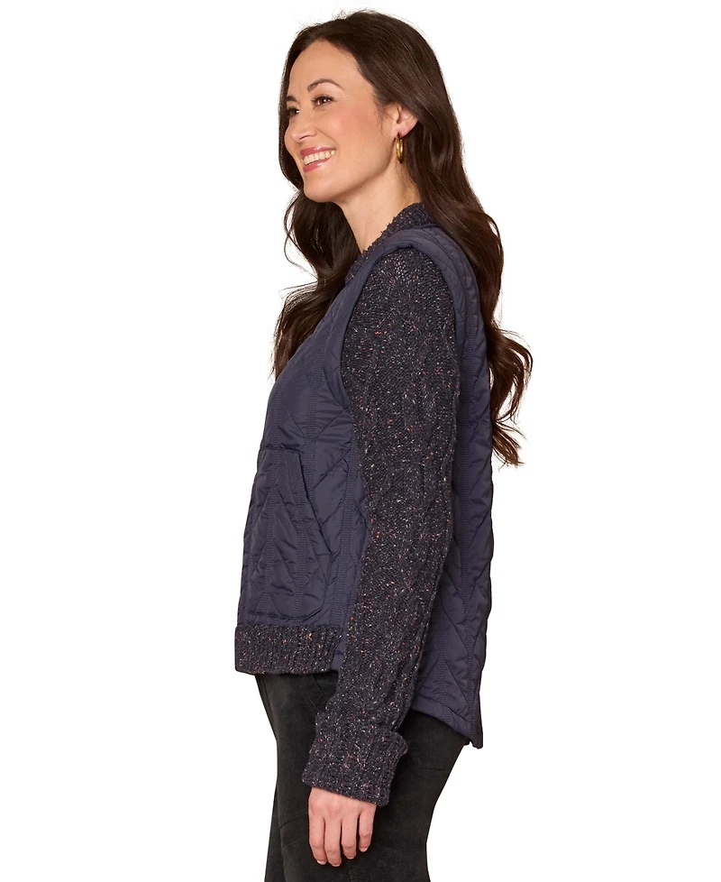 Democracy Petite Quilted Vest Zip Jacket