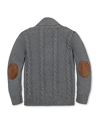 Hope & Henry Boys Organic Shawl Collar Cable Sweater Cardigan
