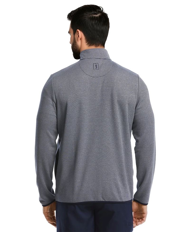 Pga Tour Men's Horizontal Fleece Full-Zip Sweatshirt