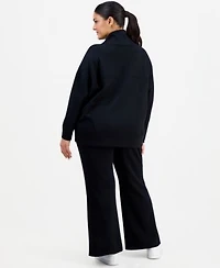I.N.C. International Concepts Plus Size Scuba High Neck Tunic Flare Leg Pants Macys Exclusive