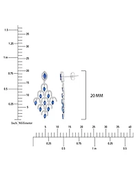 Macy's Blue Sapphire & Diamond Dangling Earrings