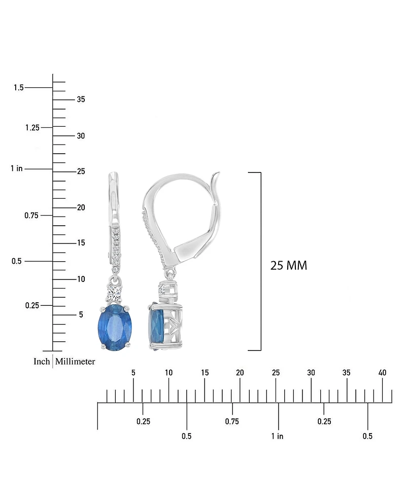 Macy's Sapphire (2 ct. t.w.) & Diamond Dangling Earrings