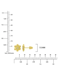 Macy's 14K Yellow Gold Flower Screw Back Stud Earrings