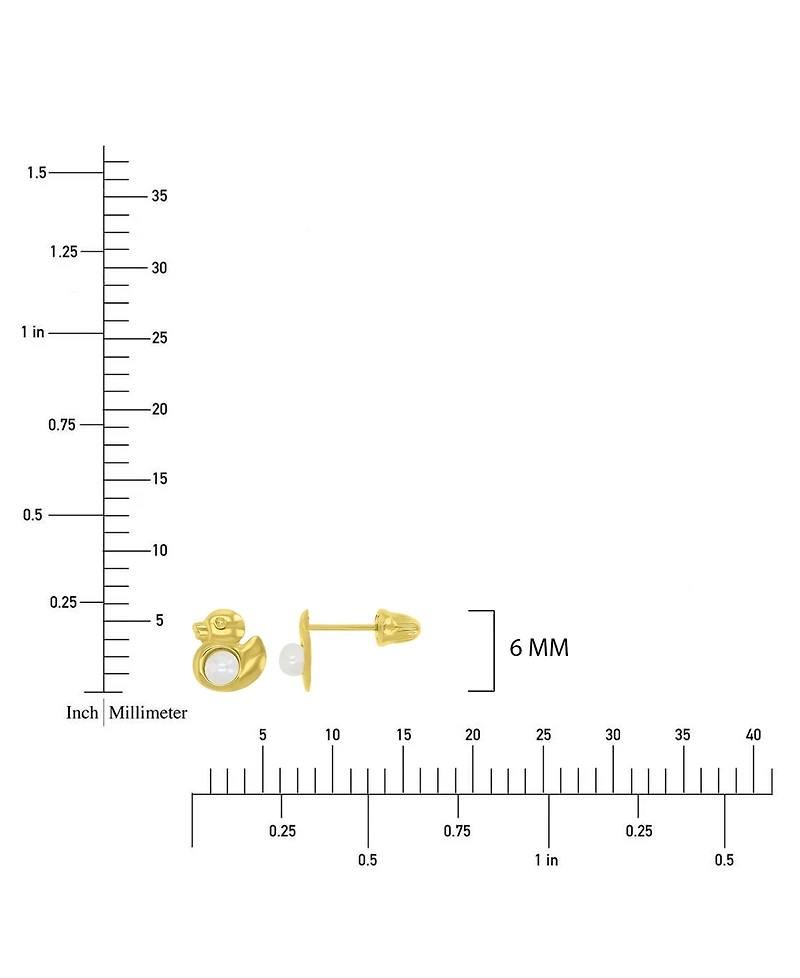 Macy's Imitation Pearl Duck Stud Earrings