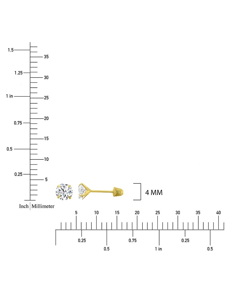 Macy's 2-Pc. 14K Yellow Gold Solitaire Ball And Hoop Earrings Set