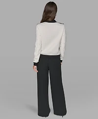 Karl Lagerfeld Paris Women's Mock Neck Long Sleeve Sweater