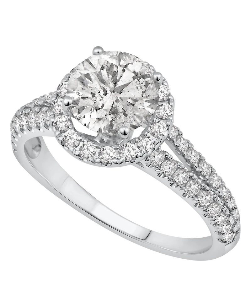 Macy's Diamond Halo Engagement Ring (2 ct. t.w.) in 14K White Gold