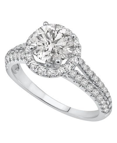 Macy's Diamond Halo Engagement Ring (2 ct. t.w.) in 14K White Gold