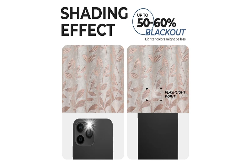 Superior Leaves Modern Bohemian Back Tab Blackout Curtain Set