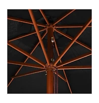 Garden Parasol with Wooden Pole 137.8