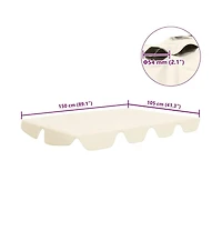 vidaXL Replacement Canopy for Garden Swing Cream 59.1"/51.2"x41.3"/27.6"