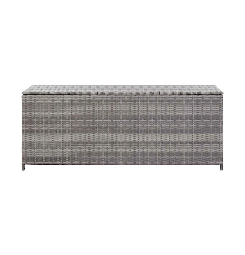 Patio Storage Box Gray 59.1"x19.7"x23.6" Poly Rattan