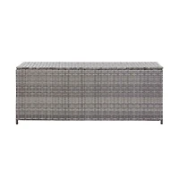 Patio Storage Box Gray 59.1"x19.7"x23.6" Poly Rattan