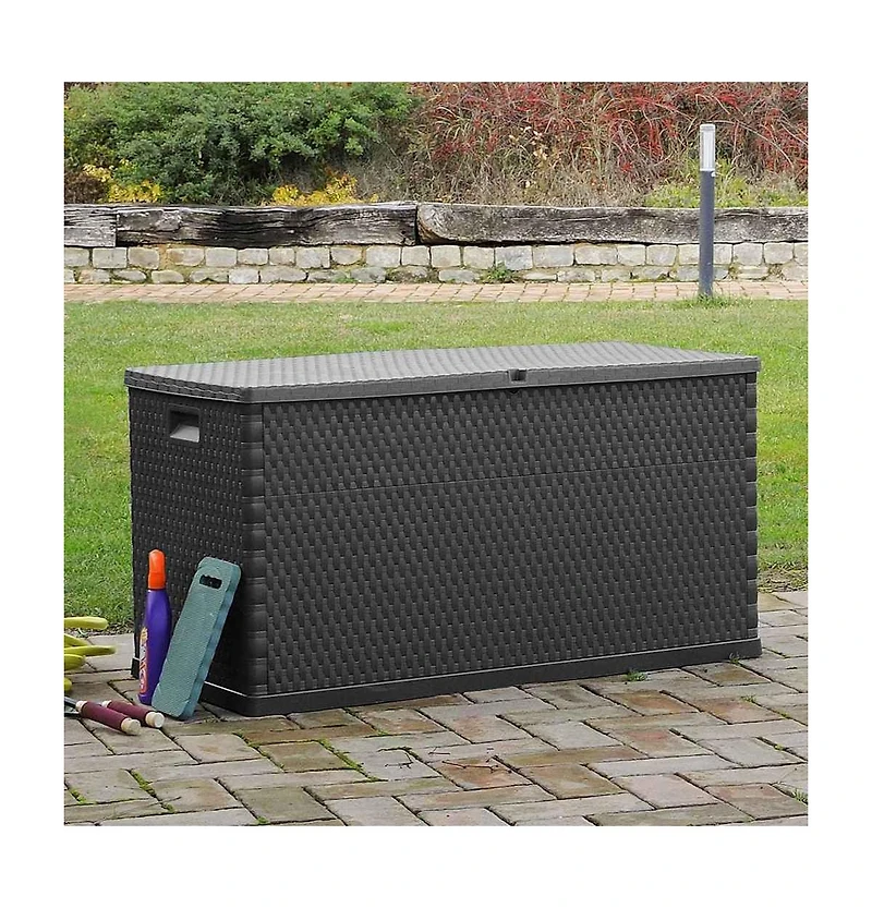 vidaXL Patio Storage Box Anthracite 47.2"x22"x24.8" Pp Rattan