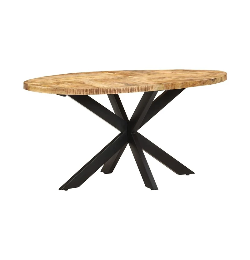 Dining Table 63"x35.4"x29.5" Rough Mango Wood