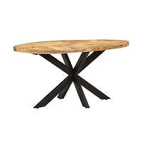 Dining Table 63"x35.4"x29.5" Rough Mango Wood