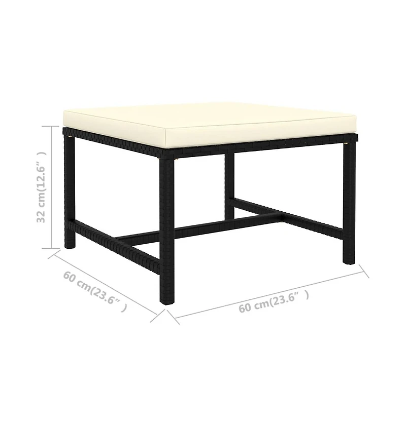 vidaXL 5 Piece Patio Sofa Set with Cushions Black Poly Rattan